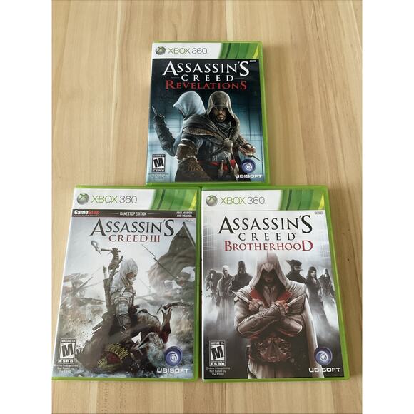 Xbox 360 Assassin’s Creed Game Lot Tested. III, Brotherhood, Revelations - Picture 1 of 6